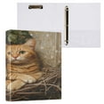 thumbnail image 3 of WOBOGO Chicken and Orange Cat Nesting Together File Folders Extra Large Capacity to Hold 200 Sheets of Documents Hard Shell Ring Binder for School Home Office, 3 of 10