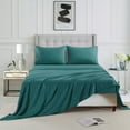 thumbnail image 3 of 4-Piece Stripe Teal Polyester Bed Sheet Set, Queen –18 inch Deep Pocket, 3 of 5