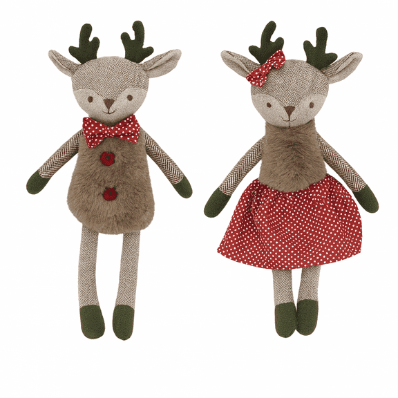 Mr. and Mrs. Merry Reindeer Doll Set