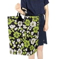 thumbnail image 4 of Yayeee Freestanding Laundry Hamper with Handle Collapsible Large Storage Basket for Clothes, Green Flower Pattern, 4 of 7