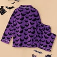 thumbnail image 5 of FASHOFT Satin Halloween Pajamas for Women Set Long Sleeve Button Down Bat Graphic Sleepwear 2 Piece Nightwear Womens Pjs Sets Red S, 5 of 8