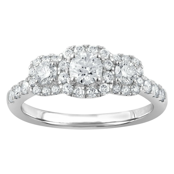 Unique Moments 1 Ct Round Lab Grown Diamond Engagement Ring in 10K White Gold