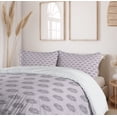 thumbnail image 6 of Ambesonne Floral Duvet Cover Sets, Hand Drawn Flowers and Dots, 2-Queen, Pale Mauve Charcoal Grey, 6 of 7