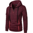 thumbnail image 6 of Brondbend Mens Sweat Suit Men Track Suits 2 Piece Set Long Sleeve Hoodie with Zipper Multiple Pockets Sweatshirt and Sweatpants Tracksuits Loose Fit Fall Winter Gym Workout Suits,Wine, 6 of 6