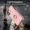 thumbnail image 4 of Allytech Finger Ring Wallet Case for iPhone 11 with Card Slots, PU Leather Minimalist Ring Stand Case Slim Protective Cover for Apple iPhone 11,Pink, 4 of 8