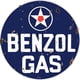 thumbnail image 1 of Placa Metal Vintage Benzo Gasolina Pintura Redonda Hierro Arte Pared Del 30x30cm, 1 of 9