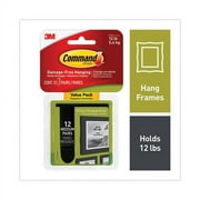 Picture Hanging Strips, Value Pack, Medium, Removable, Holds Up to 12 lbs, 0.75 x 2.75, Black, 12 Pairs/Pack | Bundle of 2 Packs