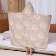 thumbnail image 5 of Princess Flower Dress Pattern Hooded Bath Towel，60"x35" for Ages 3 To 12 Kids, Quick Dry Lightweight Soft Microfiber Hood Beach Towel Cover Up for Kids, 5 of 7