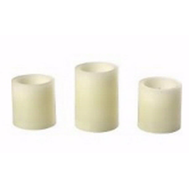 Precious Moments Ivory LED Flameless Battery Operated Pillar Candles, 3