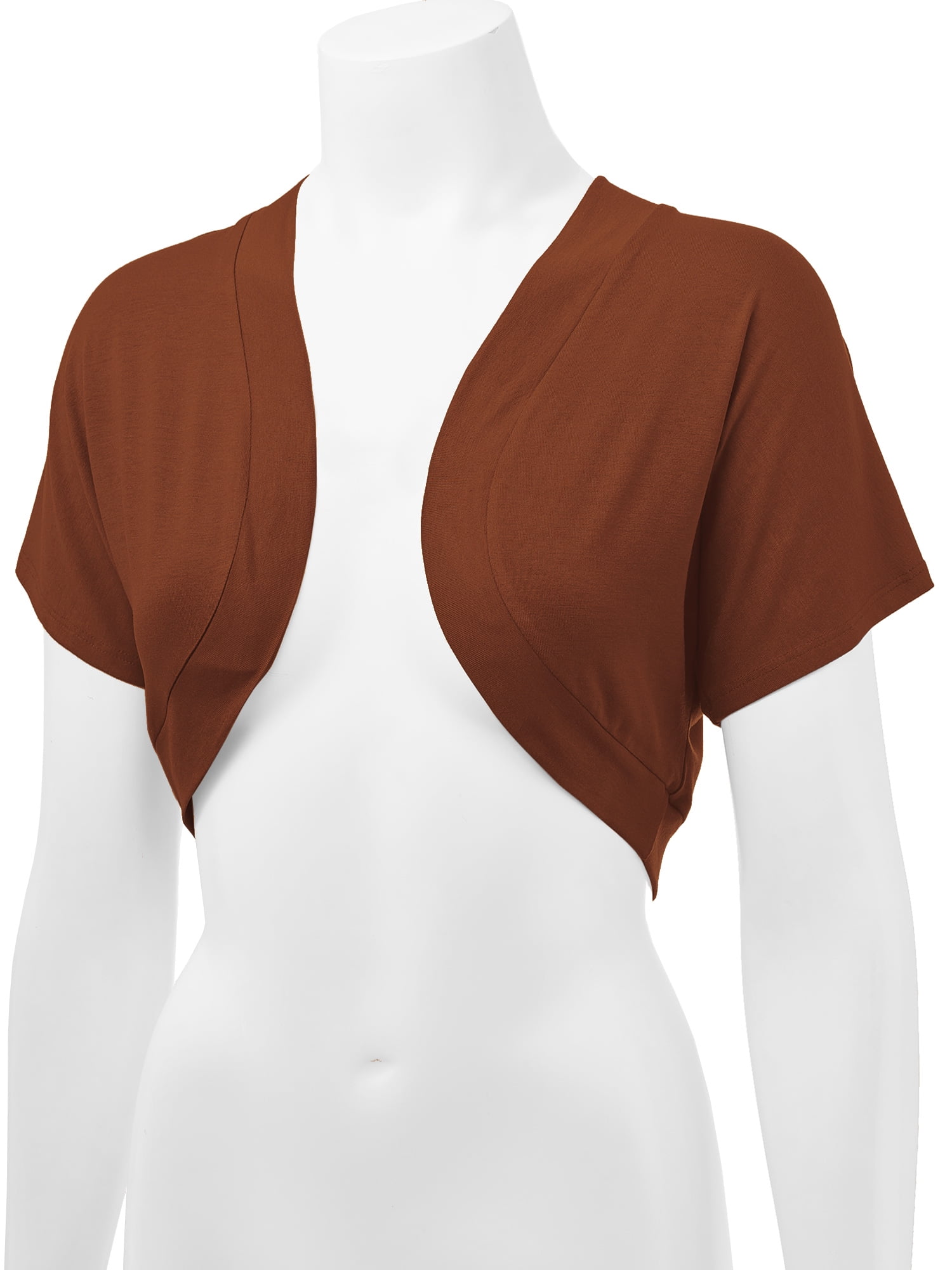 トップス draw Arm Bolero,2Way Camisole,pad Made by Johnny Women's Short Sleeve Cropped Bolero Shrug Open