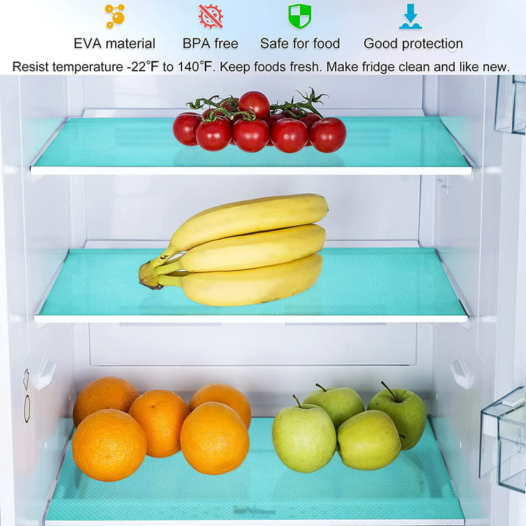 8 Pack Refrigerator Liners, 17.7 x 12 Inch Fridge Liner Mats Washable  Refrigerator Shelf Liners Can Be Cut for Glass Shelves Kitchen Cabinet  Drawer