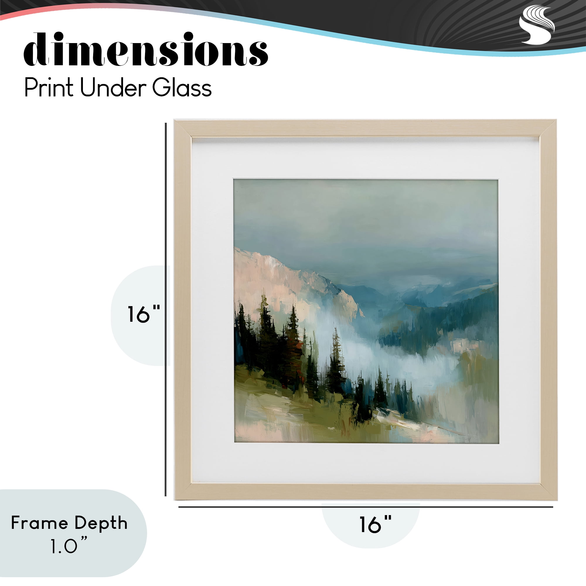 Stupell Industries Mountain Forest Impression Birch Framed Print Under Glass, design by Kim Curinga