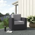 thumbnail image 3 of Living Source International Modern Wicker Patio Chair w/ Cushion in Gray/Canvas, 3 of 3