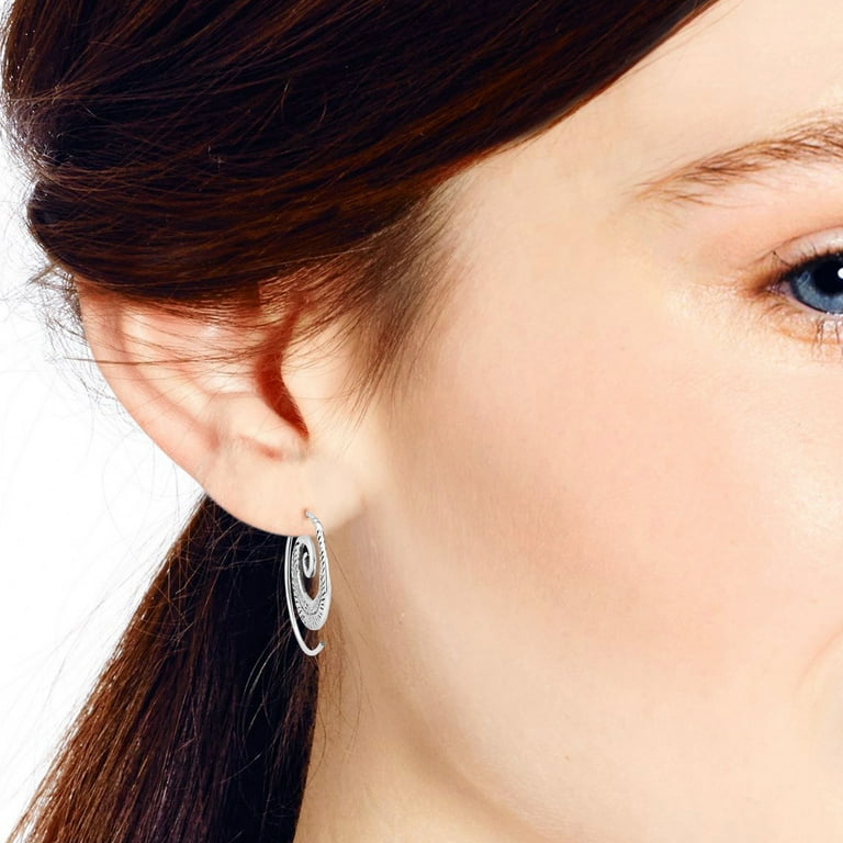 Feather Slide Hoop Earrings Feather Slide Hoop Earrings