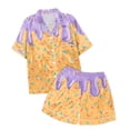thumbnail image 3 of WOYY Tween Girls 2 Piece Sleepwear Set Ice-cream Short Sleeve Button Shirt Shorts Outfits, Sizes 12-13, 3 of 3