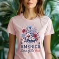 thumbnail image 5 of America Floral T-Shirt – Land of the Free Patriotic Bouquet Tee, CarolinaBlue, Size 3XL, 5 of 6