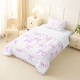 thumbnail image 2 of Erosebridal Teens Cute Purple Bow Twin Comforter Sets 3-Piece,Girls Kids Cartoon Stars Print Bow Knot Bedding Set,Ultra Soft Home Decor, 2 of 6