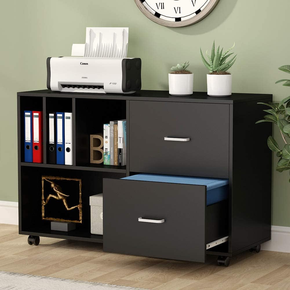 Tribesigns 2-Drawer Lateral File Cabinets Letter Size, Large Mobile