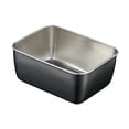thumbnail image 2 of Platos De Acero Inoxidable Vajilla Rectangular Reutilizable Para Fiesta Barbacoa Pequeño SM SunniMix Plato de servir, 2 of 8