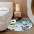 thumbnail image 3 of Round Rugs 3.3 Ft, Blue Ombre Laundry Non Slip Area Rugs for Kitchen Bedroom Entryway, Wash Dry Fold Repeat Washable Carpet Runner Rug Floor Mats for Bedroom Home Decor, 3 of 8