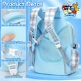 thumbnail image 5 of Blue Backpack - Adjustable Straps, Large Capacity, Includes Stationery Set with Card Holder & 6 Pins, 5 of 8