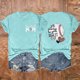 thumbnail image 2 of Camisetas de Manga Corta para las Mujeres Carta Impresa Doble Cara Suelta Tee, Casual Vintage Verano Top Mujeres, 2 of 3