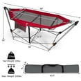 thumbnail image 2 of Gymax Hamac Pliant Hamac Intérieur et Extérieur avec Poche Latérale et Support en Fer Rouge, 2 of 10