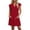 Red, variant on TEAJOPSUU Women's Casual A-Line Dresses with Pockets Cap Sleeve V Neck Mini Tshirt Dresses Flowy Sundress Red