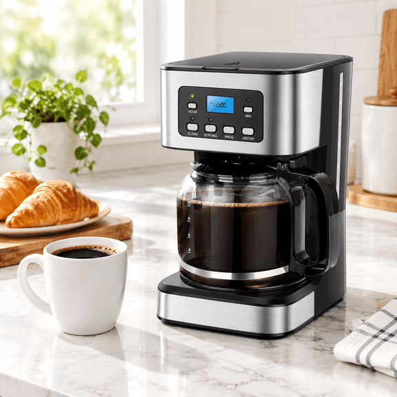 12-cup Coffee Maker Black & Stainless Steel