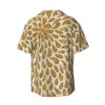 thumbnail image 6 of Lafuoo Gold Drops Pattern Men's Cuban Collar Short Sleeve Shirt, Button-Down Resort Beach Pocket Shirt-XX-Large, 6 of 7