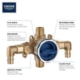 thumbnail image 2 of GROHE 35116000 GrohSafe 3.0 Pressure Balance Valve Rough with Flush Plug with Elbows with PEX Cold Expansion Outlets with Service Stops Unfinished, 2 of 5