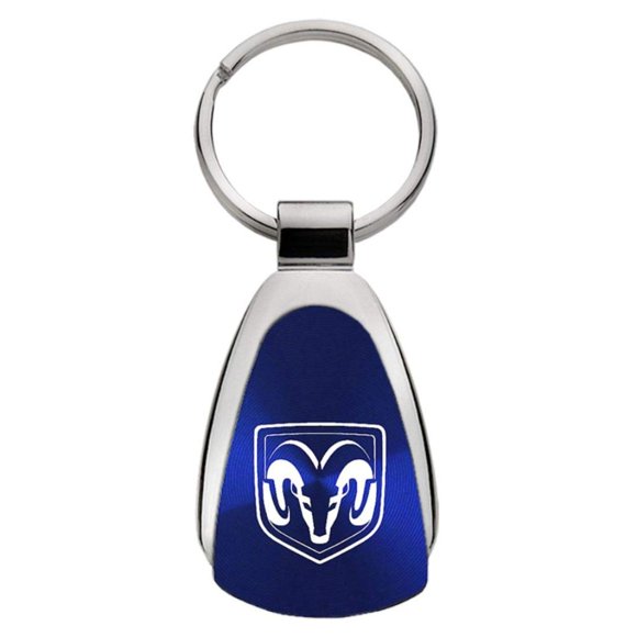 Llavero Dodge Ram metálico en forma de lágrima azul 2,5 × 6,9 cm