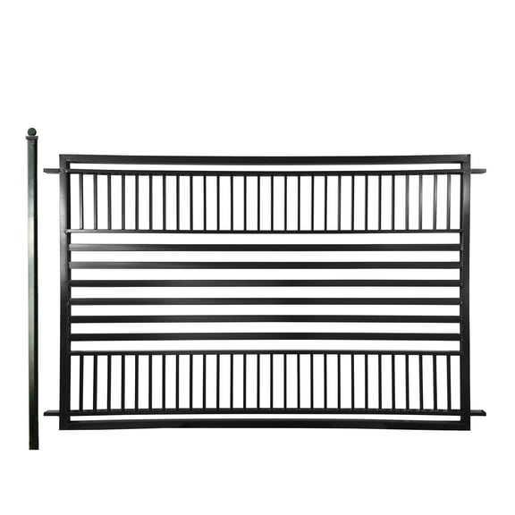 ALEKO Modern Barcelona Style Garden Yard Steel Fence 8 x 5 ft Black