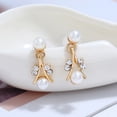 thumbnail image 4 of SmartBy Elegant Faux Pearl Rhinestone Necklace Earrings Bracelet Bridal Jewelry Gift, 4 of 7