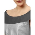 thumbnail image 4 of eloria Women's Blouse Boat Neck Filler Multicolor Sleeveless Top Color: Silver & Grey | Size: 40, 4 of 5