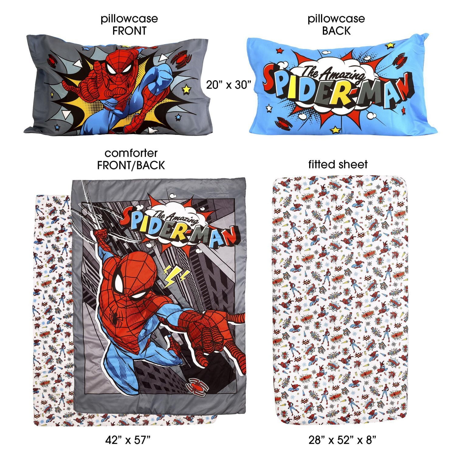 Marvel Spider-Man Comic 3-Piece Toddler Bedding Set