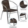 thumbnail image 5 of Wubio Commercial Aluminum and Dark Brown Rattan Indoor-Outdoor Restaurant Stack Chair, 5 of 9