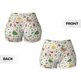 thumbnail image 5 of Picia Winter Christmas And New Year Deer Printed Workout Shorts for Women Seamless Scrunch Butt Lifting High Waisted Yoga Gym Booty Running Moisture-wicking Short Pants-Small, 5 of 9