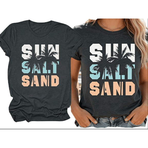 APEXFWDT Beach Shirts for Women Hawaiian Graphic Tees Crewneck Short Sleeve Summer Vacation Vintage Tshirt Tops