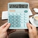 thumbnail image 5 of Calculadora electrónica Pisexur para hombres, calculadora básica de escritorio de 12 dígitos, doble potencia, con gran pantalla LCD, electrónica para niños, organizador de electrónica., 5 of 5