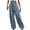 Sky Blue, variant on Zpanxa Wide Leg Pants Woman Slim Slightly Elastic Versatile Plaid Wide Leg Casual Pants Black L