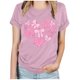 thumbnail image 1 of Camisetas de Manga Corta para las Mujeres de Moda Imprimir Cuello Redondo Camiseta, Mezcla de Poliéster Ligero para Primavera Verano Otoño, 1 of 8