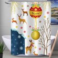 thumbnail image 1 of Rideau de Douche d'Hiver avec Ornements de Noël et Design de Cerf, 1 of 4