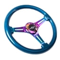 thumbnail image 3 of NRG Classic Wood Grain Steering Wheel (350mm) Blue Pearl/Flake Paint w/Neochrome 3-Spoke Center, 3 of 3