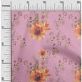 thumbnail image 1 of oneOone Viscose Jersey Light Pink Fabric Flower & Leaves Watercolor Sewing Craft Projects Fabric Prints By Yard 60 Inch Wide, 1 of 5