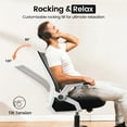 thumbnail image 6 of CloudRest Pro Mid Back Mesh Office Chair with Flip-Up Armrests for home office, White, 6 of 7