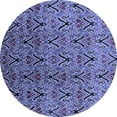 thumbnail image 1 of Ahgly Company Indoor Round Oriental Blue Industrial Area Rugs, 7' Round, 1 of 4