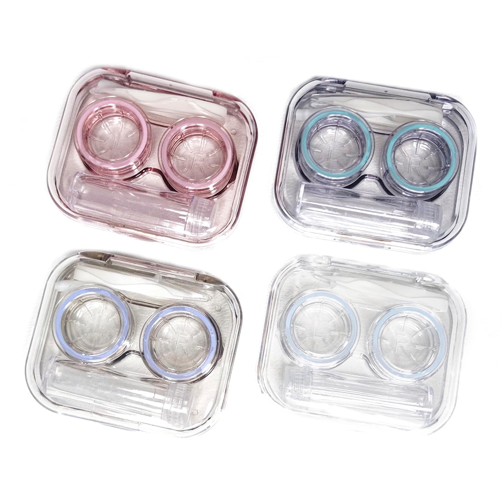 Sonceds 4 Pcs Contact Lens Cases Organizer Box with Tweezers Suction Stick  Eyes Care Container Protection Accessories Outdoor 