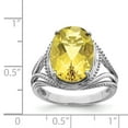 thumbnail image 2 of Sterling Silver Rhodium Lemon Quartz Ring QR3085LQ, 2 of 2