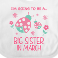 thumbnail image 4 of Inktastic i'm going to be a big sister in march Girls Baby Bib, 4 of 4